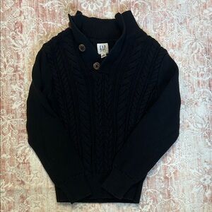 GAP Kids Black Knit Sweater with Buttons